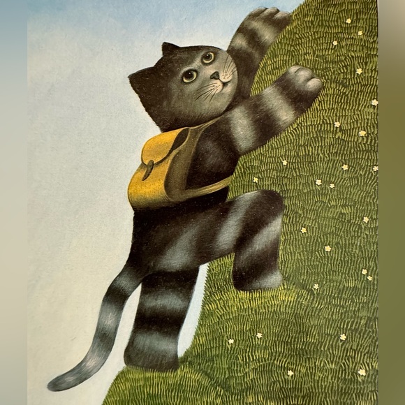 3 Vintage 1980 Martin Leman anthropomorphic cat unframed lithographs.8”x10” - Picture 4 of 16